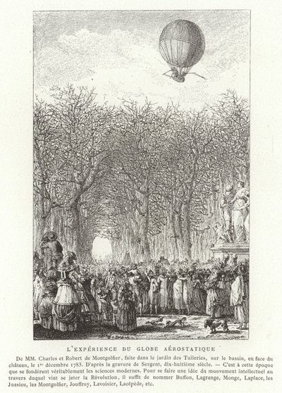Subida do Globo Aerostático dos Irmãos Montgolfier, Paris, 1 de dezembro de 1783 de French School