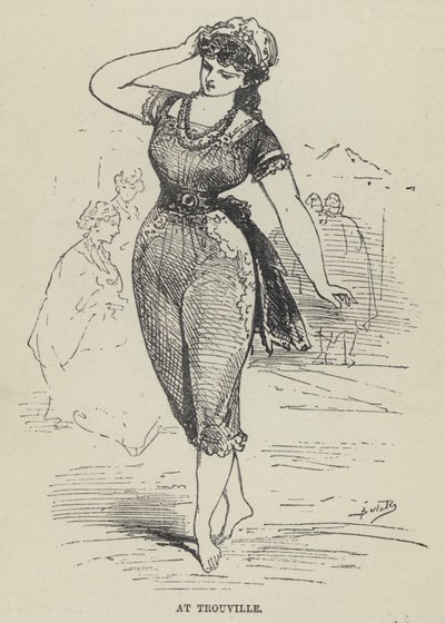 Em Trouville (gravura) de French School