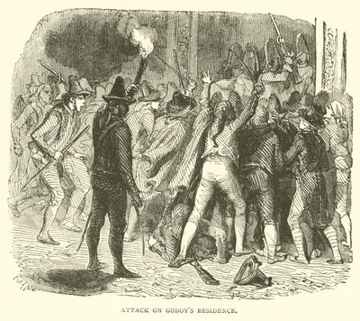 Ataque à residência do godoy (gravura) de French School