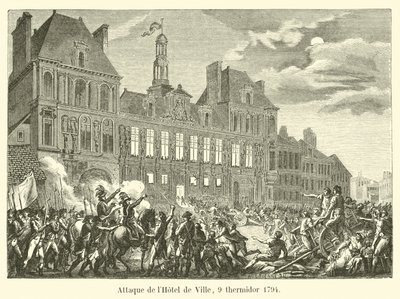 Ataque do Hotel de Ville, 9 Thermidor 1794 de French School