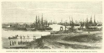 Sul da Austrália, O porto de Melbourne, na província de Victoria (gravura) de French School