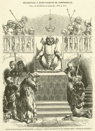 Altar de Santiago de Compostela, Espanha (gravura) de French School
