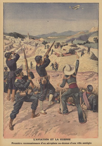 Aviação em guerra (cor litho) de French School