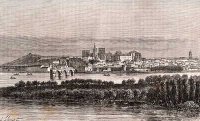 Avignon dans le Vaucluse - gravura em "La France illustree: geography, history, administration statistique" de V.A. Malt-Brown. 1884 de French School