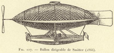Aeronave do emissor (1866) (gravura) de French School