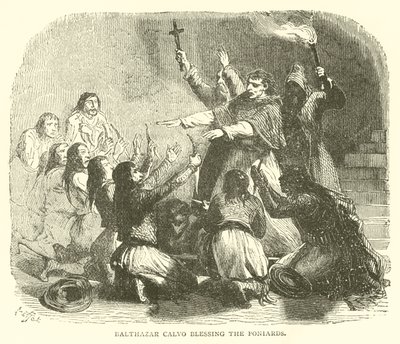 Balthazar calvo abençoa os poniardos (gravura) de French School