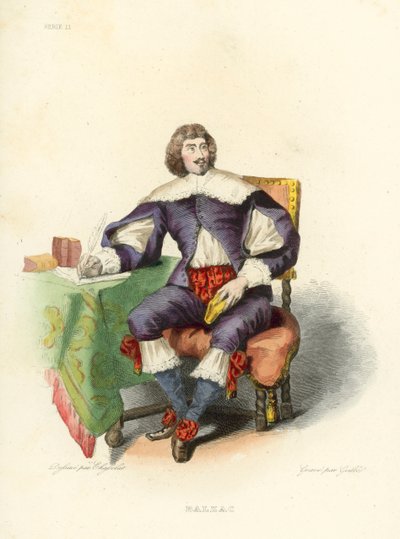Balzac (gravação a cores) de French School