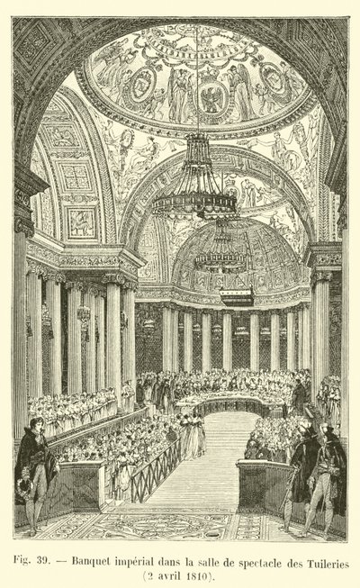 Banquete Imperial no Teatro das Tulherias, 2 de abril de 1810 de French School