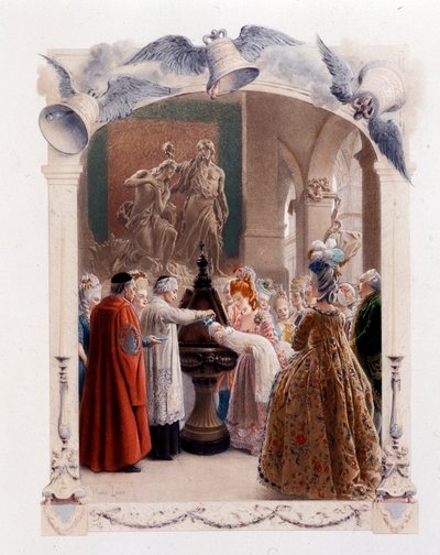 Batismo no século XVIII - em "Uma mulher de qualidade no século passado". de French School