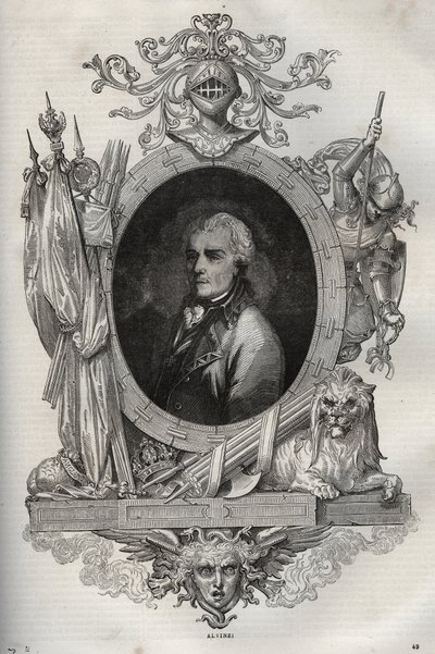 Barão joseph Alvinczi (Alvinczy von Borberek) (1735-1810) General austríaco - - Nova Enciclopédia Nacional de Maurice La Charest - 1870 - de French School