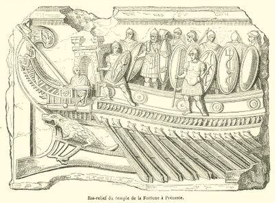 Bas-relief do Templo da Fortuna no Preneste (gravura) de French School
