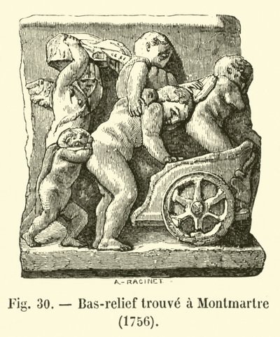 Baixo-relevo encontrado em Montmartre, 1756 de French School