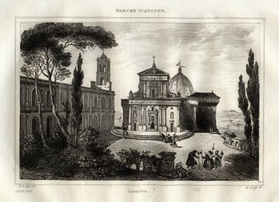 Basílica da Santa Casa - Loreto - Santuário de Lorette - Loreto - Basílica de Nossa Senhora de Loreto - Santa Casa de Loreto ou Casa de Nazaré - Gravura da "Pitoresca Itália" - Pintura Histórica e Descritiva da Itália" de M. de Norvins, Ch. N de French School