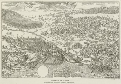 Batalha de Murten (gravura) de French School