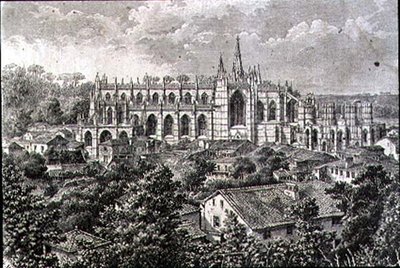 Mosteiro da Batalha na década de 1860 (gravura) de French School