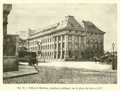 Edifício Montyon, Assistência Pública, na Place du Parvis, 1877 de French School