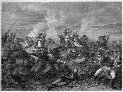 Batalha de Saint-Dizier, 27 de Janeiro de 1814 (tropas russas aliadas contra dragões da guarda francesa) Batalha de Saint Dizier - bela carga dos dragões da guarda - Batalha dos dragões da guarda contra os russos de Landskoi - em "Histoire de l