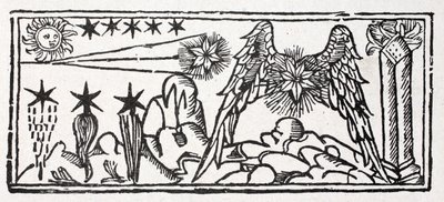 Estrelas de barba, uma estrela cadente, cauda de um cometa, uma estrela de cabelos compridos, uma estrela presa de French School