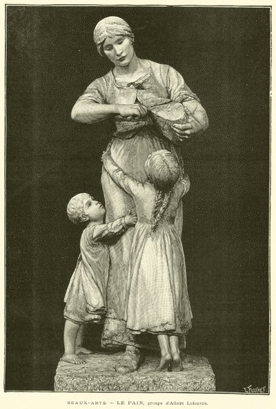 Fine Arts, The Bread, grupo de Albert Lefeuvre (gravura) de French School