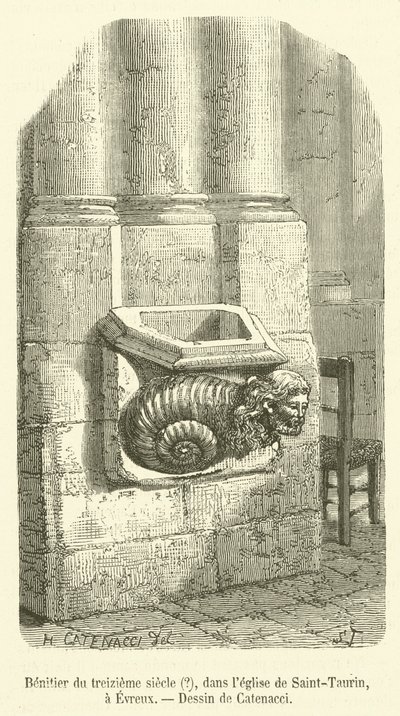 Beneditória do século XIII, na igreja de Saint-Taurin, Evreux (gravura) de French School