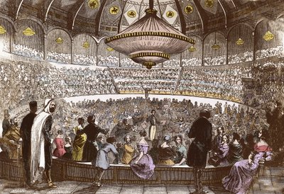 Berlioz realiza seu concerto em 19 de janeiro de 1845 no Circo Olímpico em Paris - Hector Berlioz (1803-1869), na sala do Circo Olímpico dos Campos Elíseos em Paris de French School