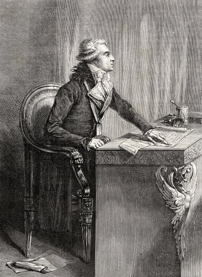 Bertrand Barere de Vieuzac, de "História da Revolução Francesa" por Louis Blanc (1811-82) de French School
