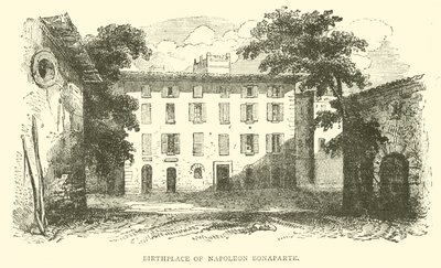 Local de nascimento de Napoleão Bonaparte (gravura) de French School