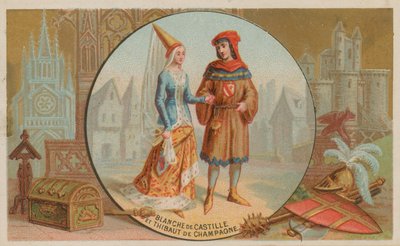 Blanche de Castela e Thibaut de Champagne de French School