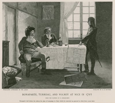 Bonaparte, Turreau e Volney em Nice em 1793 de French School
