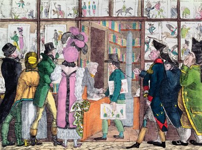 Vendedor de livro e impressão, início do século XIX de French School