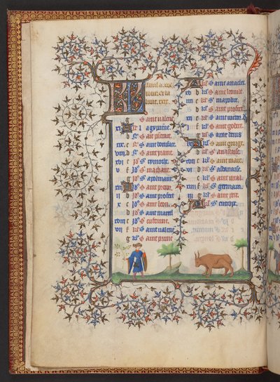 Livro de Horas, Adicionar MS 32454 f.3v, França de French School