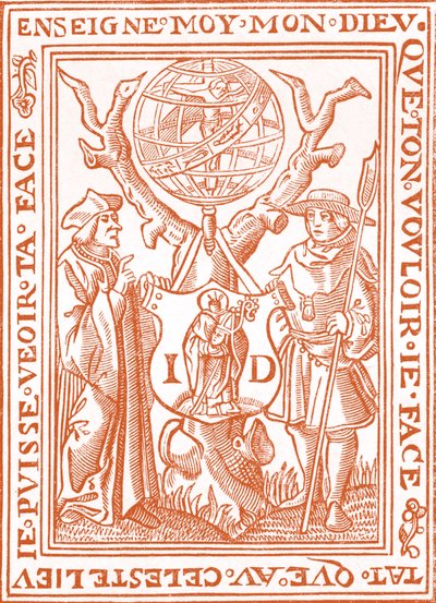 Livro-placa de Jehan St. Denis, Vendedor de livros em Paris de French School