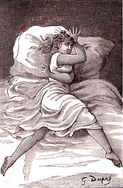 Histeria limítrofe. 1887 (gravura) de French School