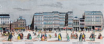 Boulevard Poissonniere e Boulevard Montmartre - bazar da indústria - Rue Montmartre - Theatre des Varietes et passage des Panoramas - Gravação em "Tableau-de-Paris" de Edmond Texier 1852 de French School