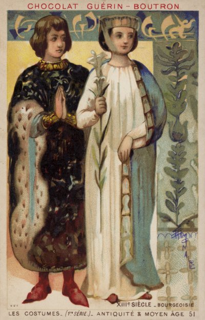 Traje burguês, século 13 de French School