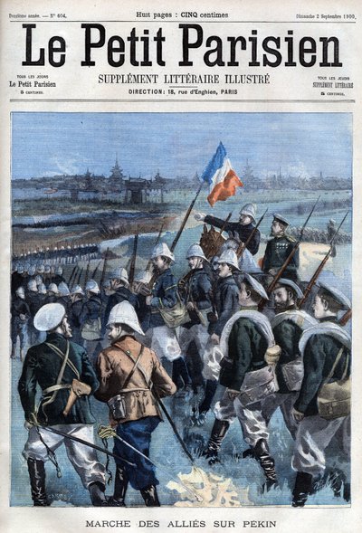 Boxer Rebellion The Allies advance on Peking - em " Le petit Parisien" (O Pequeno Parisien) de French School