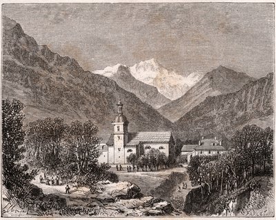 Brides-les-Bains (Brides les Bains) - Savoie - gravura em "France illustree: geography, history, statistical administration" de V.A. Malt-Brown. 1884 de French School