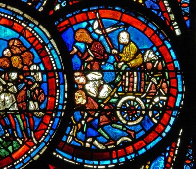 Levando suprimentos para a imagem das Virgens (w38) de French School
