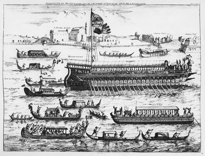 Bucentauro em Veneza no Dia da Ascensão (gravura) de French School