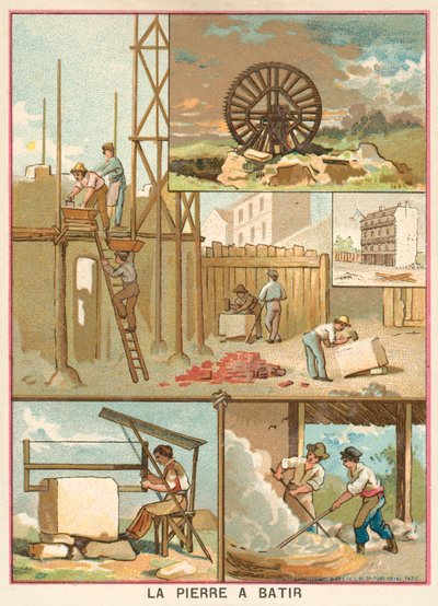 Pedra de construção (chromolitho) de French School