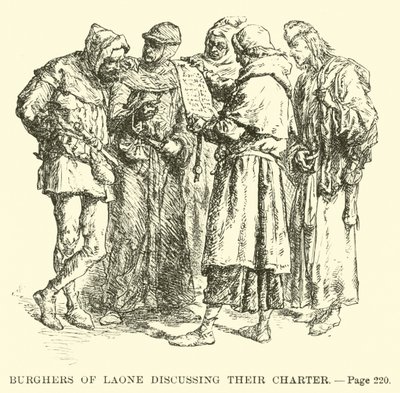 Burghers of Laone discutindo sua carta de French School