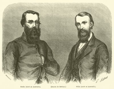 Burke, Wills, morreu na Austrália (gravura) de French School