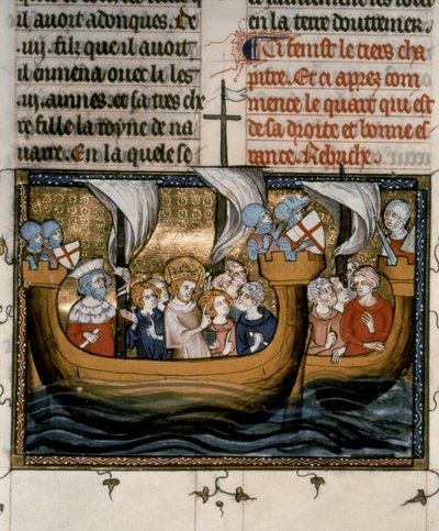 7ª CRUZADA: partida de Luís IX para a 7ª Cruzada (1248-54). de French School