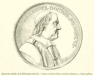 Cabinet des medailles de la Bibliotheque imperiale, Jacques de Sainte-Beuve, medalha Bertinet (gravura) de French School