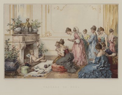 Presentes de Natal (cor litho) de French School