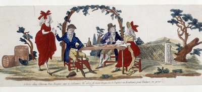 Café em Paris: Chez Chereau, rue Jacques - gravura de French School