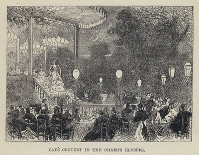 Concerto no Café Champs Elysees (gravura) de French School