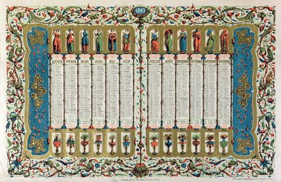 Calendário para 1843 de French School