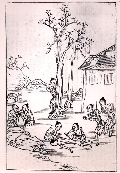 Canibalismo na China, de um desenho chinês, 1870 de French School