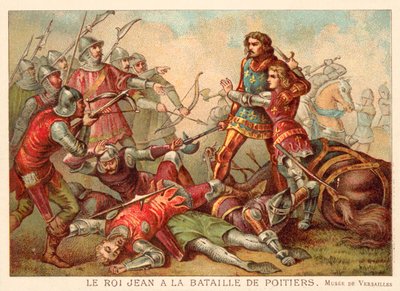 Captura de João II da França na Batalha de Poitiers de French School